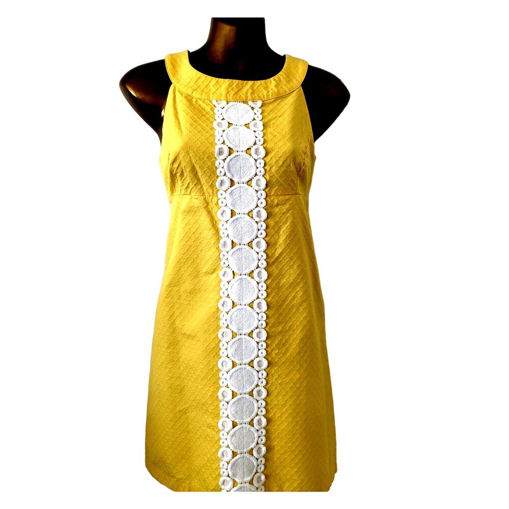 Lilly Pulitzer Sz 2 JACQUELINE SUNGLOW YELLOW Shift Dress EUC